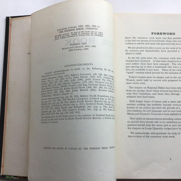 Vintage Nellie Lyle Pattinson’s Canadian Cookbook Hardcover 29th Printing 1965 - Picture 6 of 12
